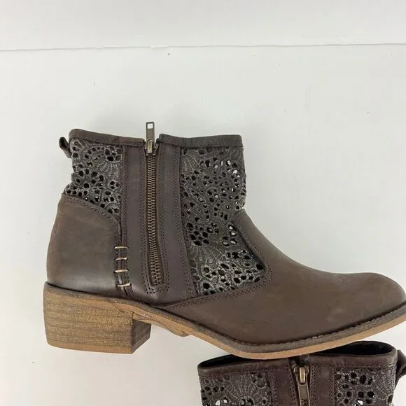 Musse & Cloud Ainhoa Brown Leather Lace Boots Size 41 10 - Picture 4 of 10